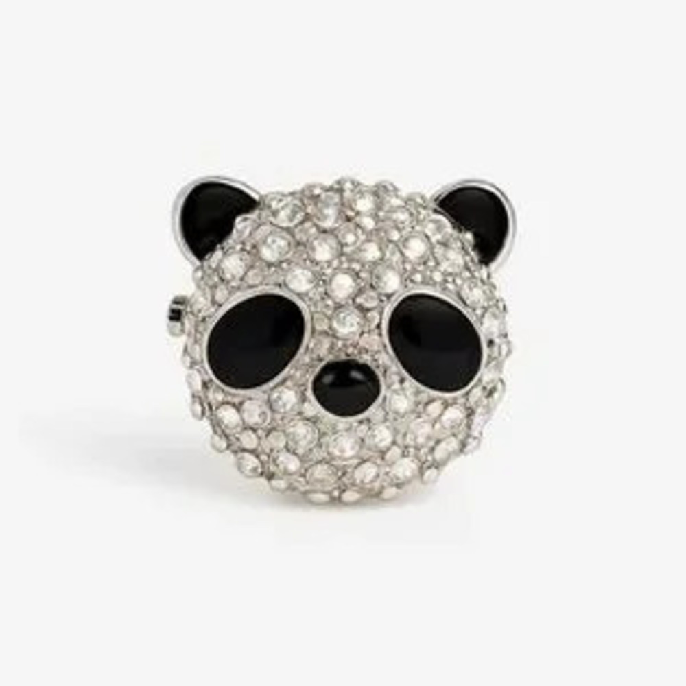 ?? Minimalist Cute Panda Sparkling Brooch With Crystals